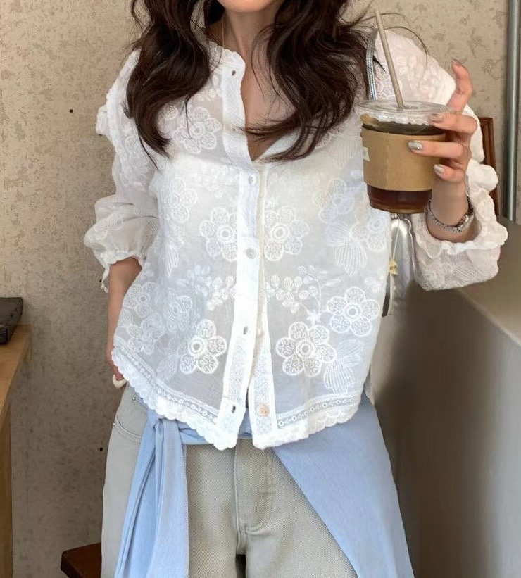 CORAL韓國東大門直郵女裝新款熱賣26春夏推薦時尚襯衫蕾絲衫CORAL襯衫/蕾絲衫