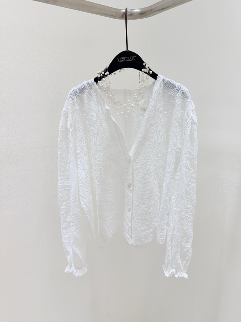 CORAL韓國東大門直郵女裝新款熱賣26春夏推薦時尚襯衫蕾絲衫CORAL襯衫/蕾絲衫圖色1