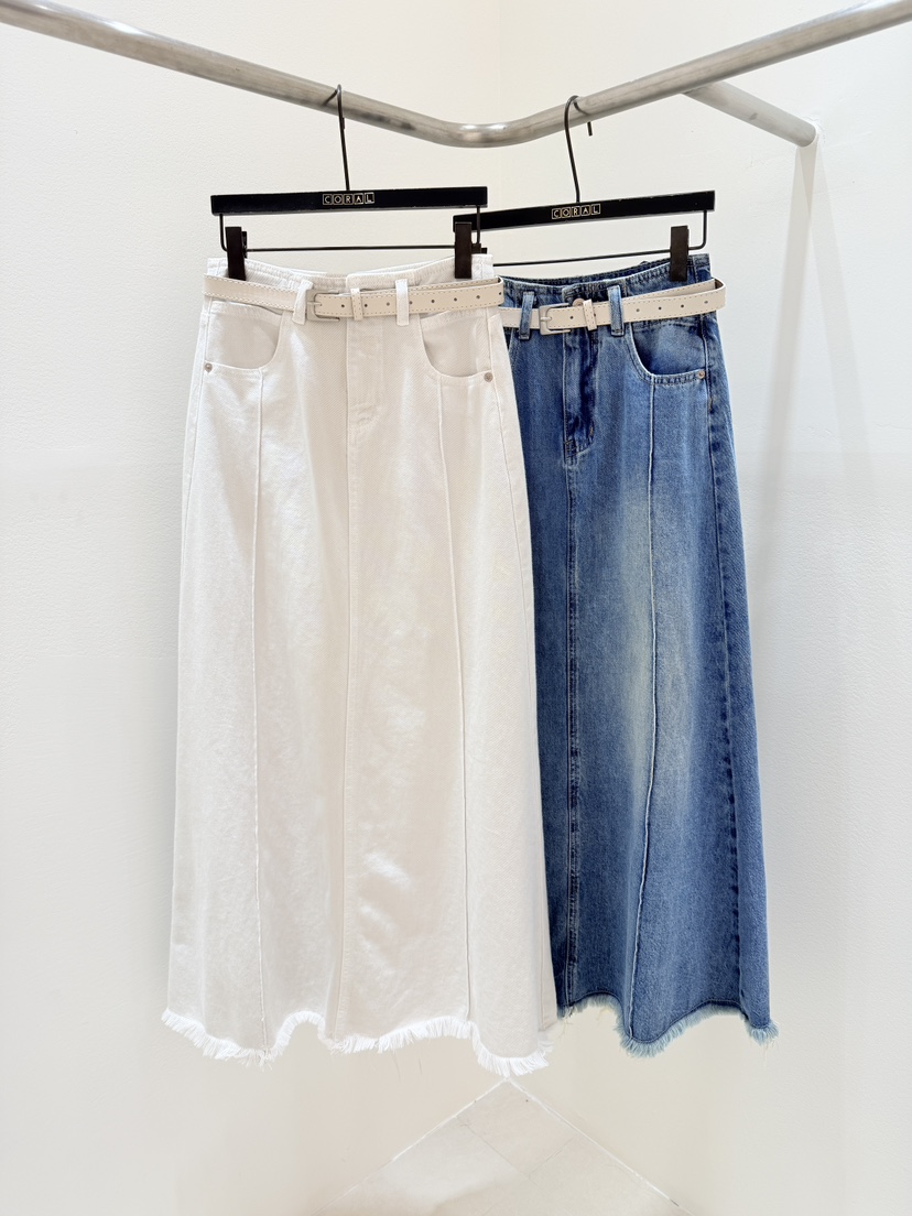 CORAL韓國代購女裝新品職業時尚休閑26春夏人氣長裙不含腰帶CORAL長裙