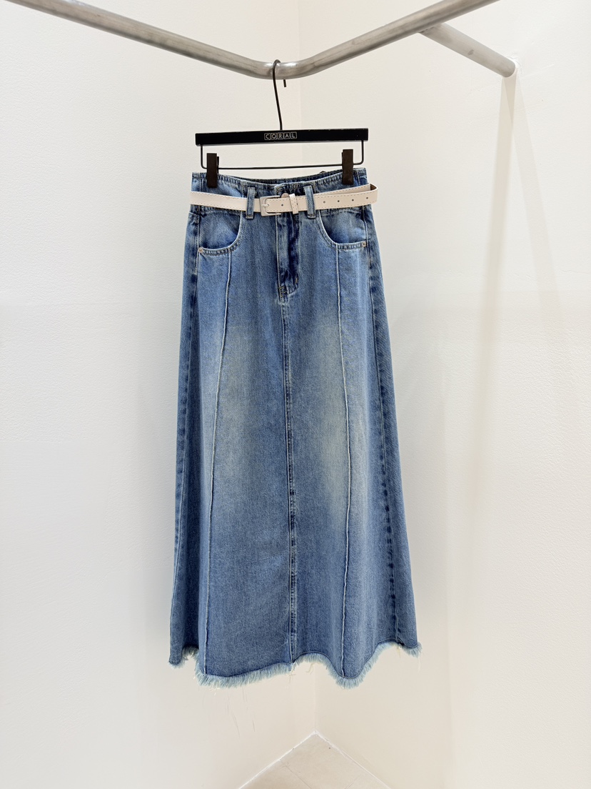 CORAL韓國代購女裝新品職業時尚休閑26春夏人氣長裙不含腰帶CORAL長裙圖色2