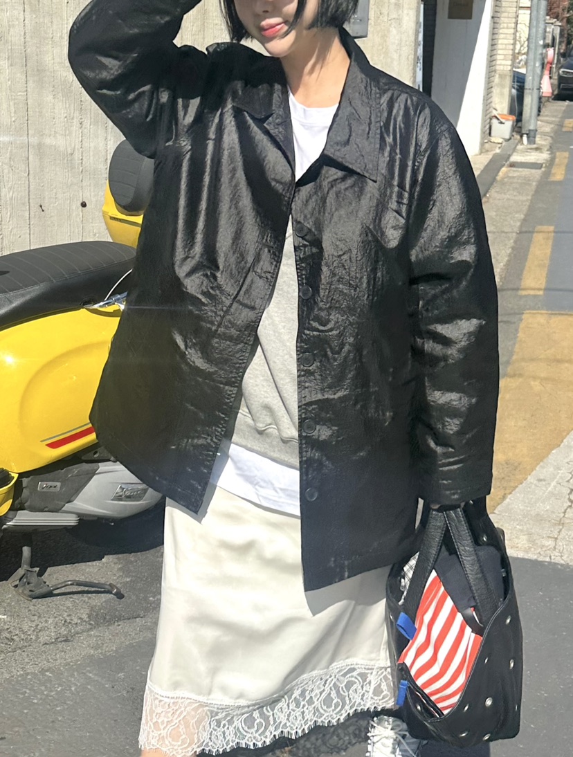 THE LINE-Q韓國東大門代購女士新品休閑推薦26春夏夾克涂層THE LINE-Q夾克