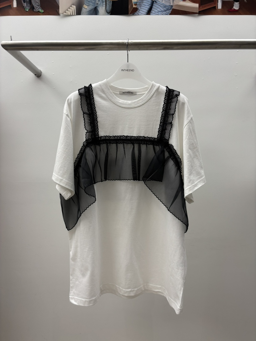 INTHEEND韓國東大門代購女士新品職業熱賣推薦時尚T恤蕾絲INTHEENDT恤圖色1