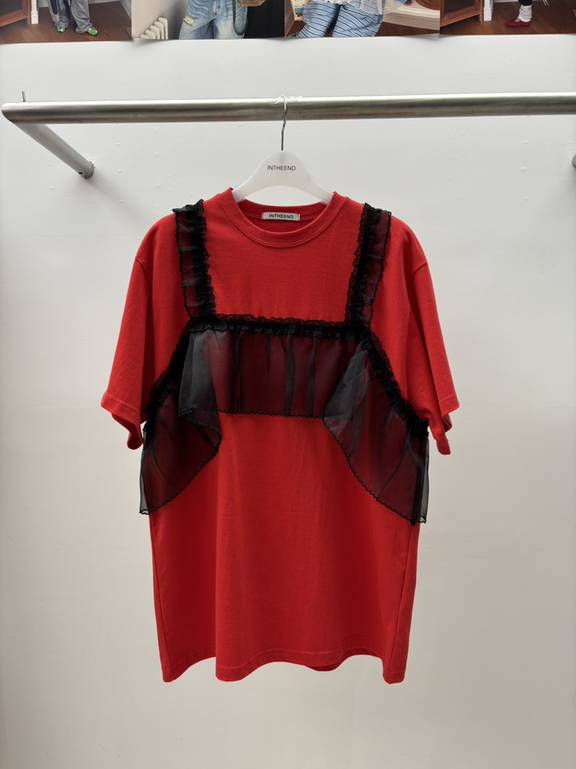 INTHEEND韓國東大門代購女士新品職業熱賣推薦時尚T恤蕾絲INTHEENDT恤圖色2
