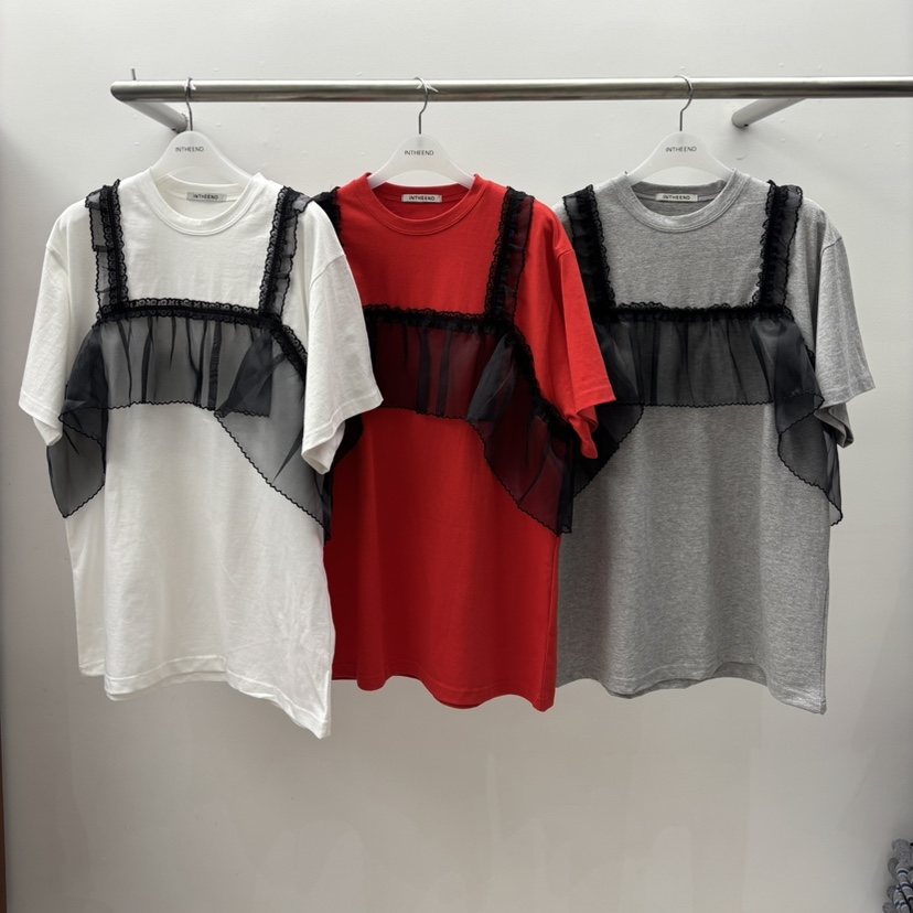 INTHEEND韓國東大門代購女士新品職業熱賣推薦時尚T恤蕾絲INTHEENDT恤圖色3左三色