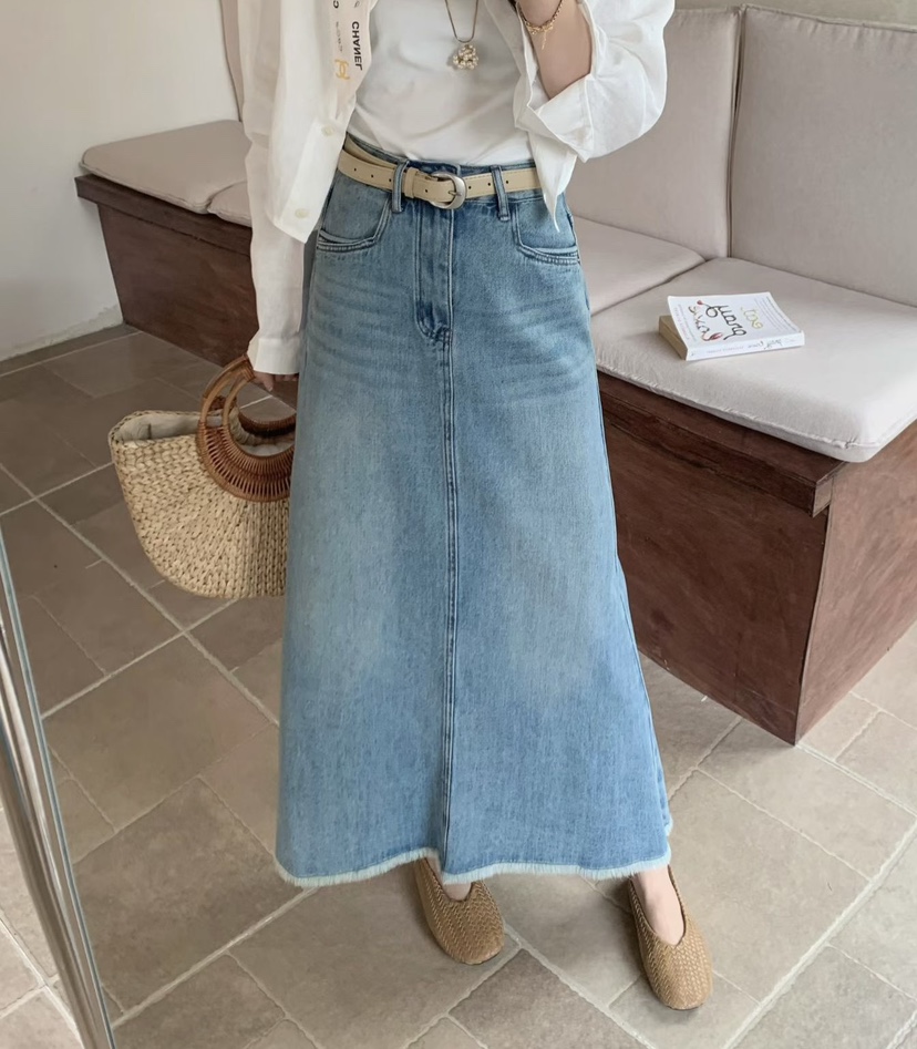 CORAL韓國代購女士新品人氣推薦熱賣26春夏職業長裙不含腰帶CORAL長裙