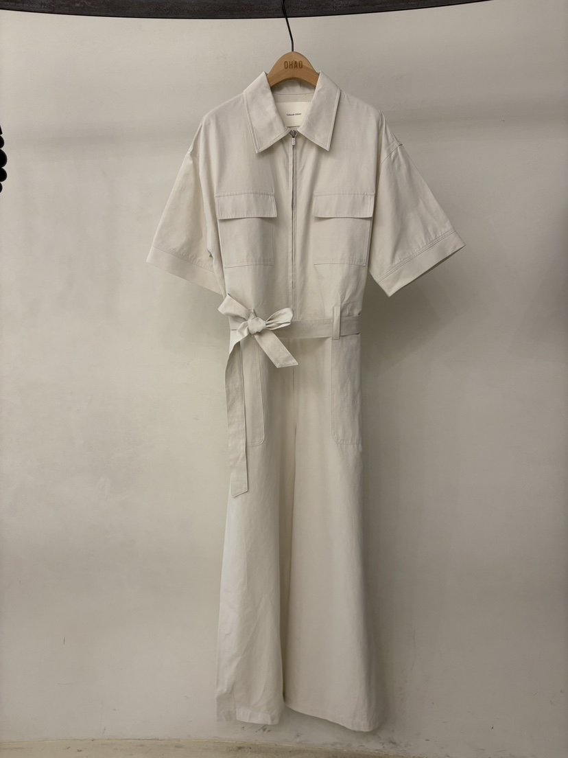 OHAO韓國代購女裝新品26春夏人氣熱賣推薦職業連體褲含腰帶OHAO/HA MONG連體褲圖色1