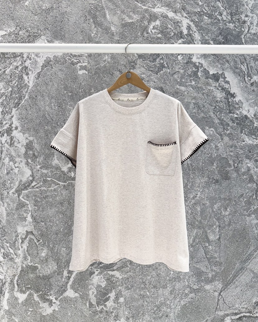 ROOKIE BUD韓國直郵實拍女裝新品人氣26春夏職業T恤口袋ROOKIE BUD-LT恤圖色3