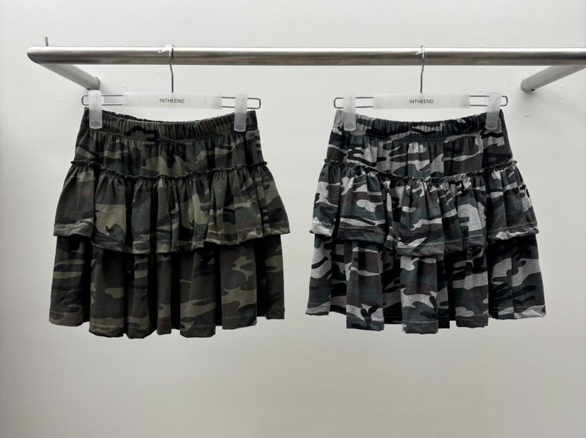INTHEEND韓國東大門直郵女士新品推薦時尚休閑人氣短裙迷彩INTHEEND短裙