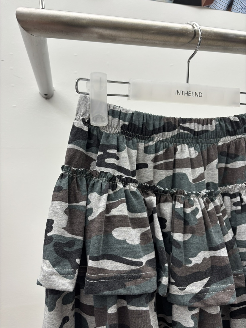 INTHEEND韓國東大門直郵女士新品推薦時尚休閑人氣短裙迷彩INTHEEND短裙