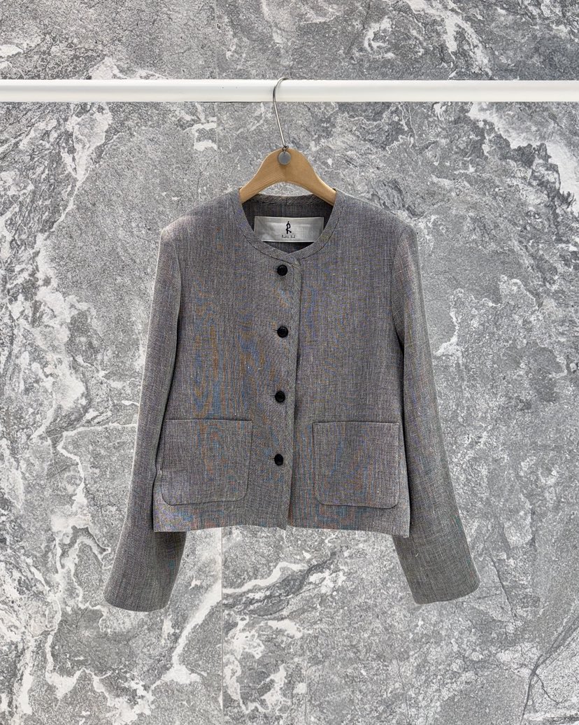 ROOKIE BUD韓國東大門直郵女裝新款26春夏夾克粗花呢混紡亞麻ROOKIE BUD-L夾克圖色1