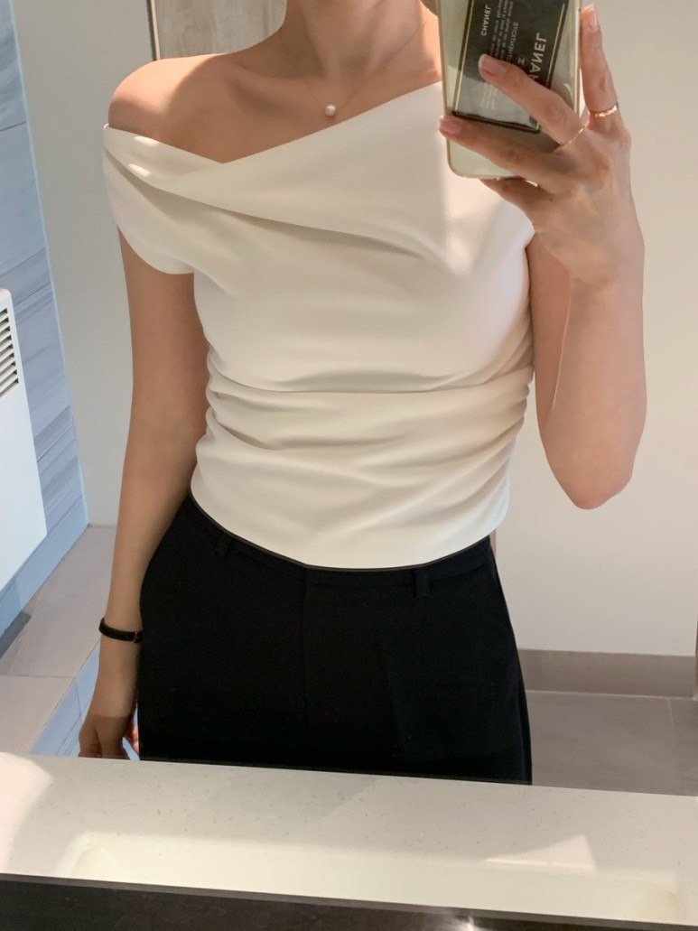 THE LOW韓國直郵女士新品26春夏人氣職業襯衫蕾絲衫褶皺THE LOW襯衫/蕾絲衫