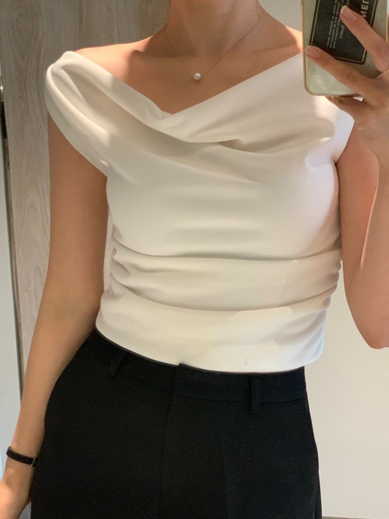 THE LOW韓國直郵女士新品26春夏人氣職業襯衫蕾絲衫褶皺THE LOW襯衫/蕾絲衫