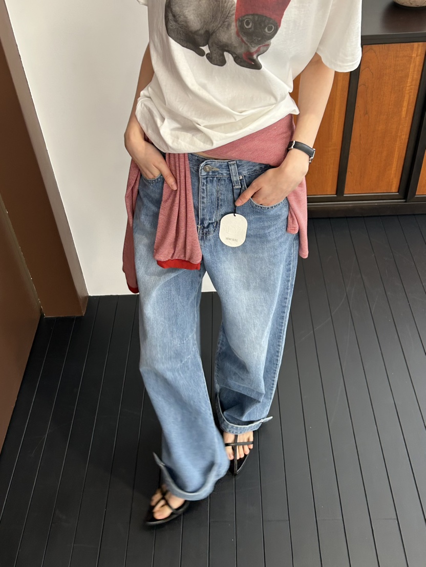 ME MO韓國東大門直郵女裝新款26春夏推薦人氣時尚牛仔褲ME MO牛仔褲