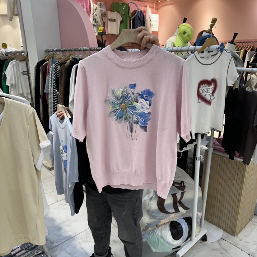 BLOOM韓國東大門代購女裝新款人氣休閑26春夏時尚針織衫花朵BLOOM-Q針織衫圖色2