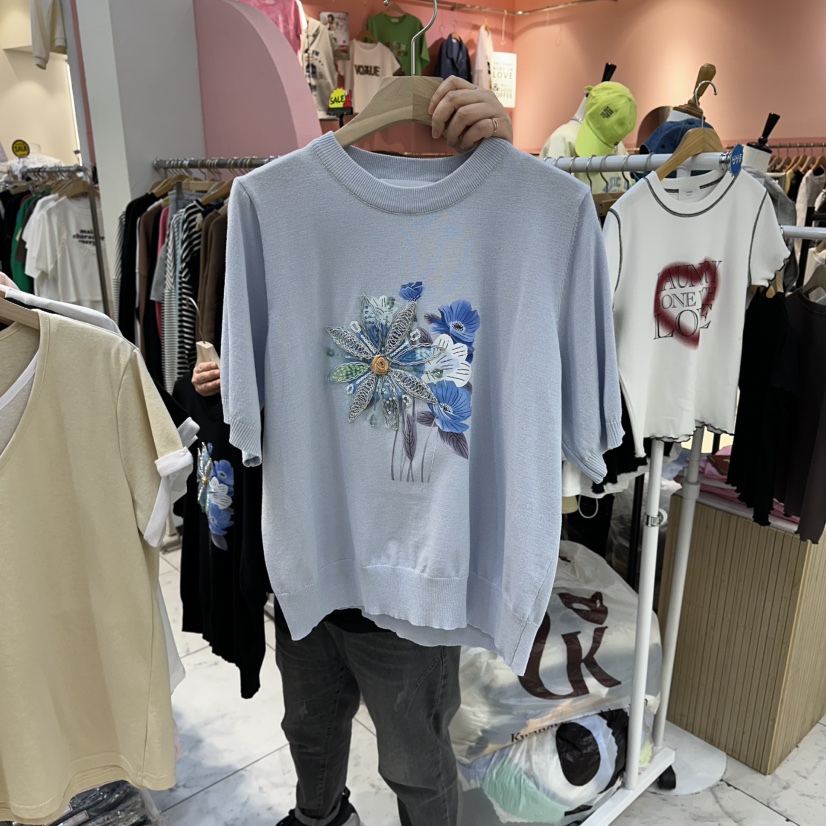BLOOM韓國東大門代購女裝新款人氣休閑26春夏時尚針織衫花朵BLOOM-Q針織衫圖色3