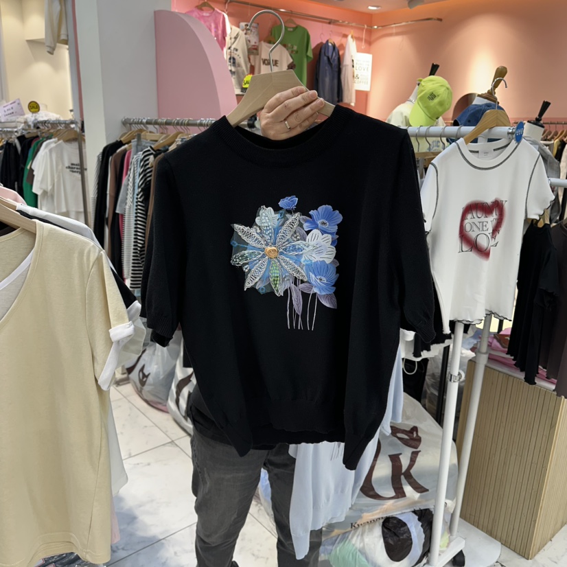 BLOOM韓國東大門代購女裝新款人氣休閑26春夏時尚針織衫花朵BLOOM-Q針織衫圖色4