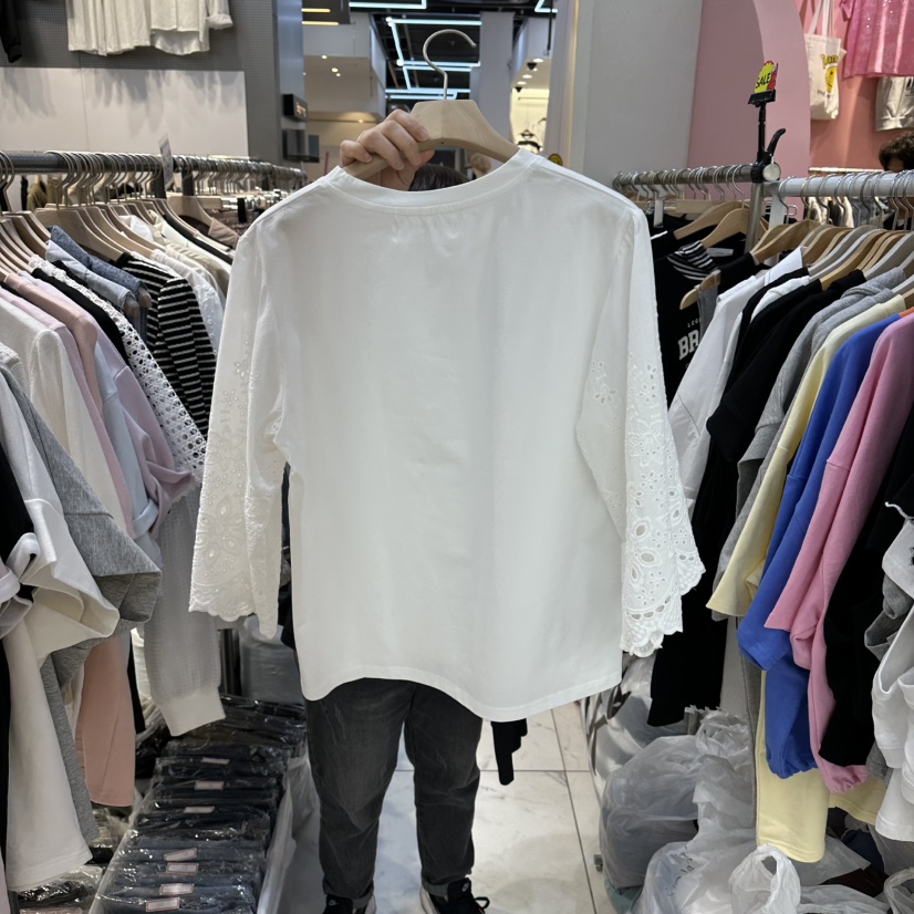 BLOOM韓國直郵女士新款26春夏時尚人氣休閑推薦熱賣T恤蕾絲BLOOM-QT恤