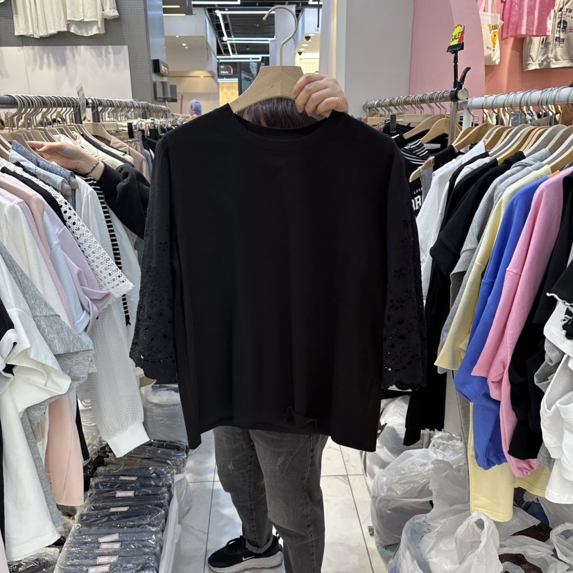 BLOOM韓國直郵女士新款26春夏時尚人氣休閑推薦熱賣T恤蕾絲BLOOM-QT恤圖色2