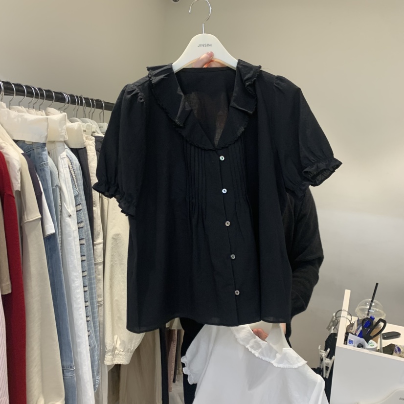 JINSIM韓國東大門代購女士新款休閑時尚推薦26春夏襯衫蕾絲衫JINSIM襯衫/蕾絲衫圖色2