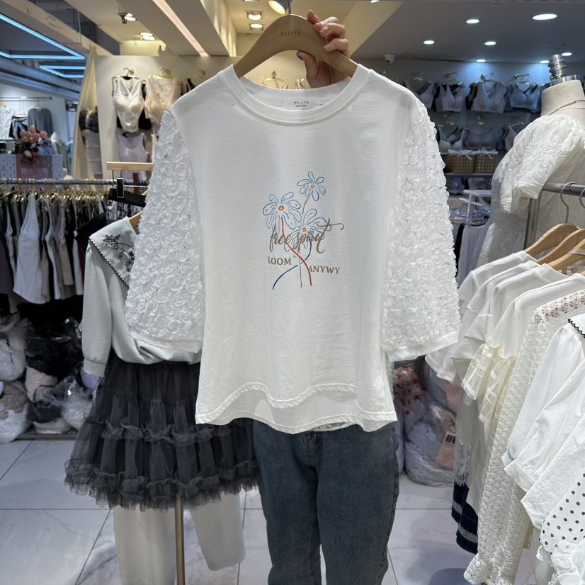 BELITA韓國代購女士新品26春夏職業人氣時尚熱賣T恤不含飾品BELITAT恤圖色2