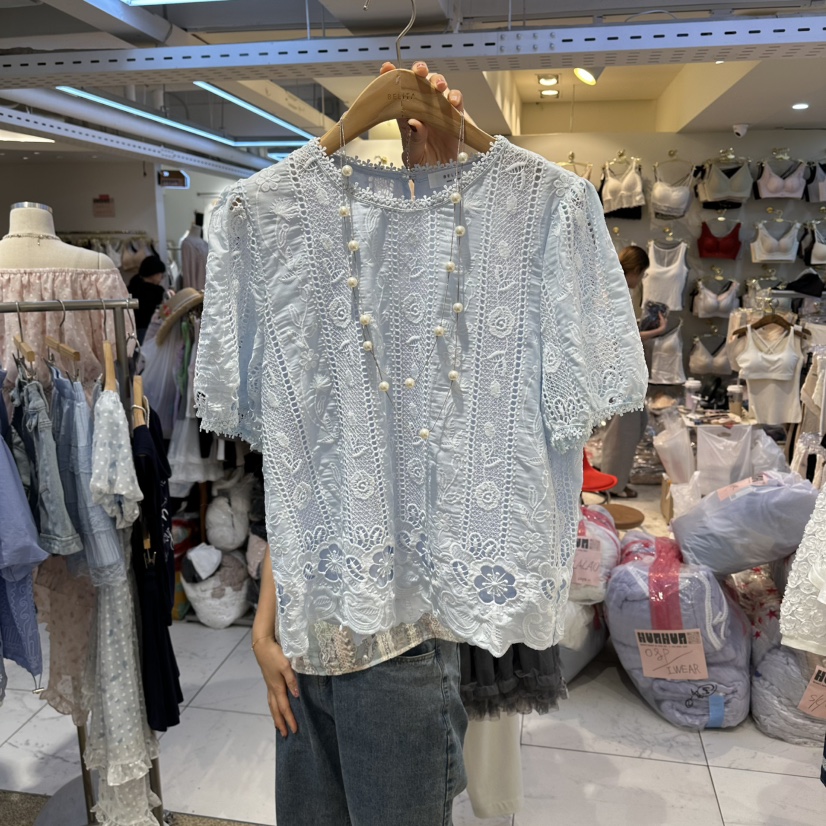 BELITA韓國直郵女裝新款休閑熱賣襯衫蕾絲衫不含飾品刺繡BELITA襯衫/蕾絲衫圖色2
