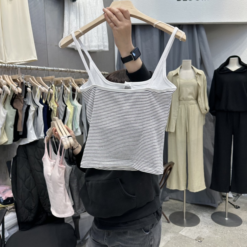 BLOOM韓國直郵女裝新品26春夏時尚職業熱賣人氣吊帶背心條紋BLOOM-Q吊帶/背心