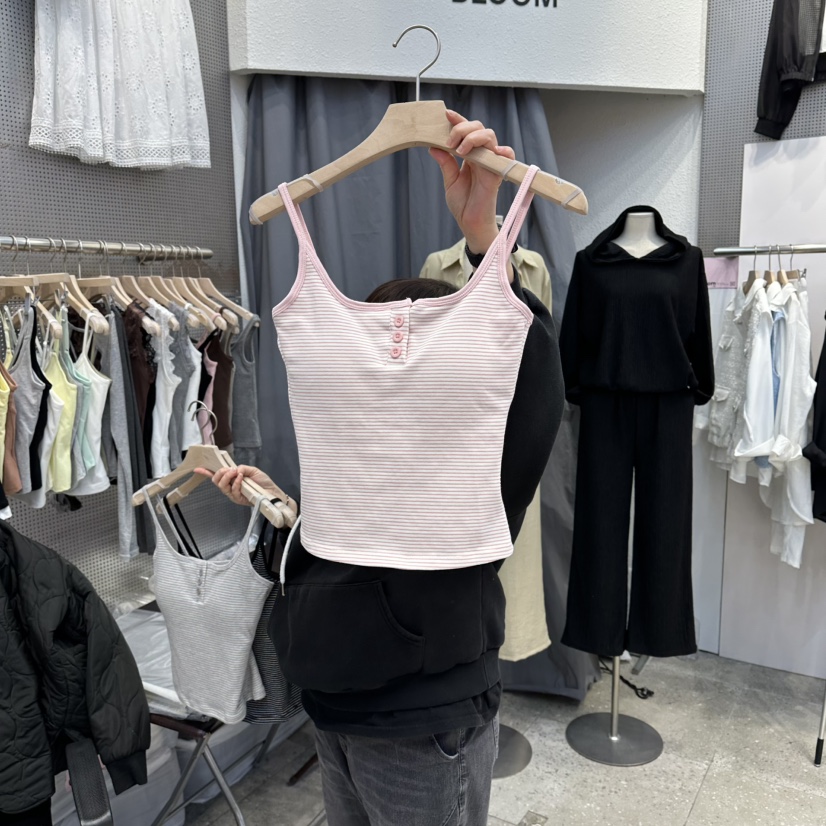 BLOOM韓國直郵女裝新品26春夏時尚職業熱賣人氣吊帶背心條紋BLOOM-Q吊帶/背心圖色1