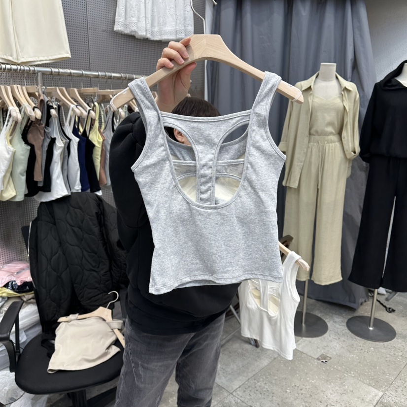 BLOOM韓國東大門代購女裝新品時尚人氣熱賣吊帶背心蕾絲開衩BLOOM-Q吊帶/背心