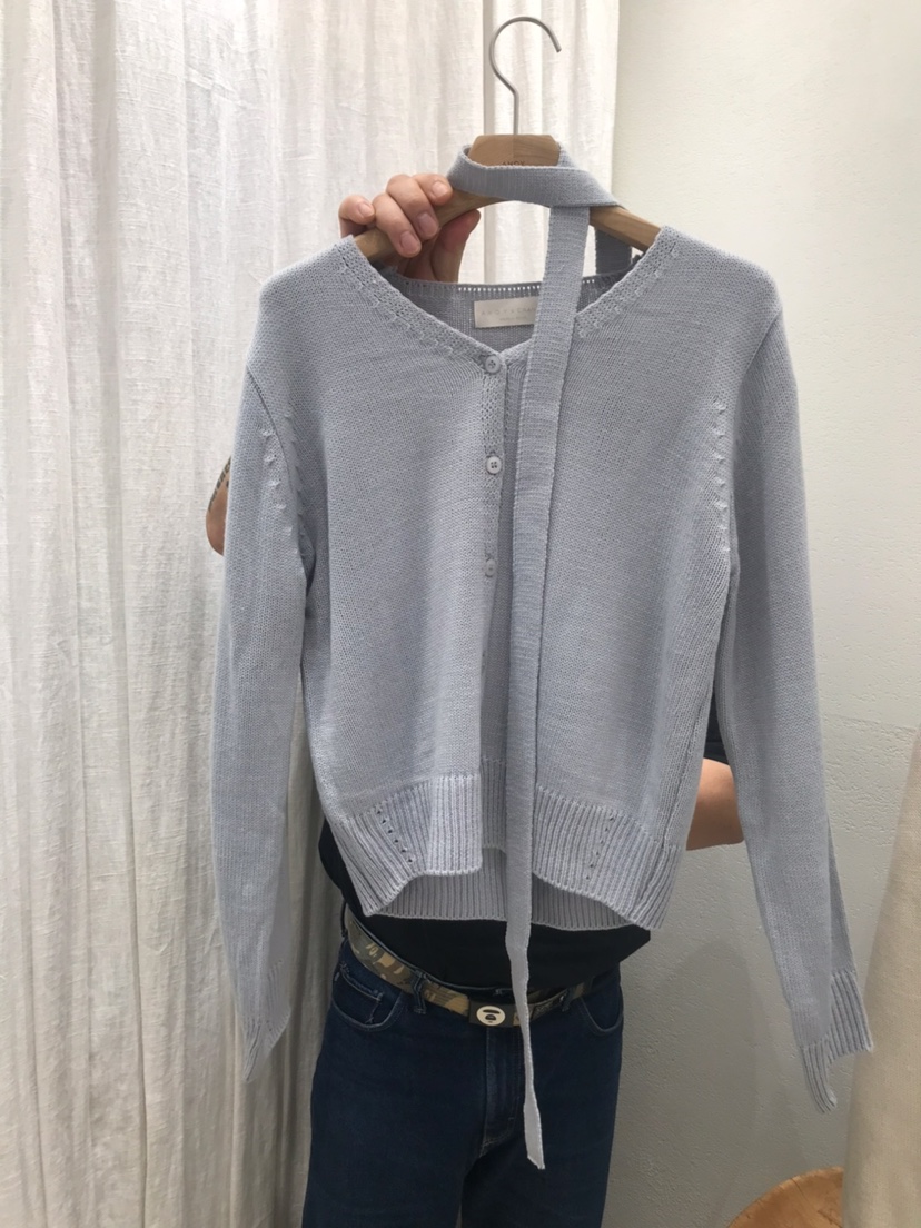 AHOY韓國直郵實拍女裝新品時尚休閑熱賣推薦針織衫含脖帶AHOY針織衫圖色3