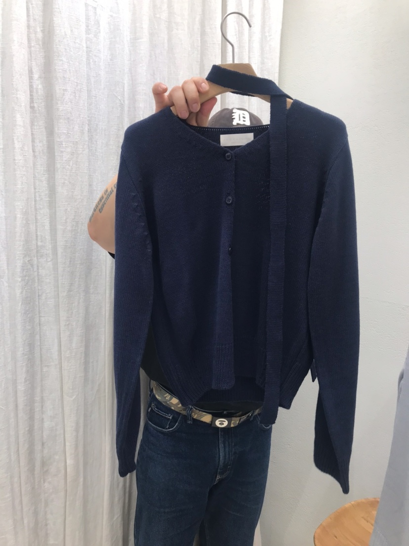 AHOY韓國直郵實拍女裝新品時尚休閑熱賣推薦針織衫含脖帶AHOY針織衫圖色4