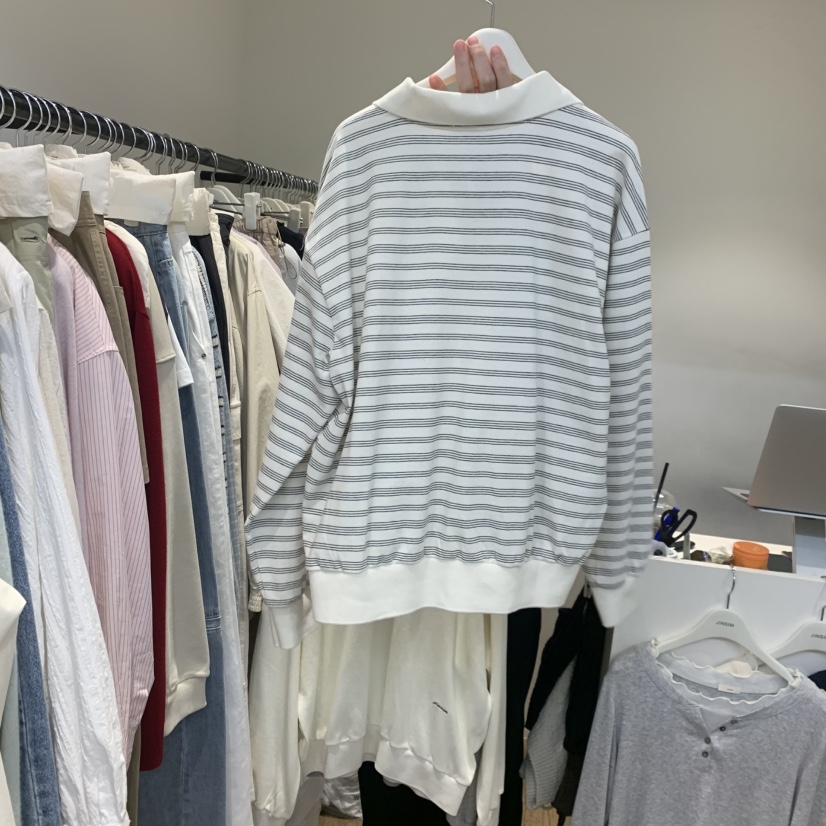 JINSIM韓國直郵女士新品休閑推薦人氣職業26春夏熱賣長袖T恤JINSIM長袖T恤