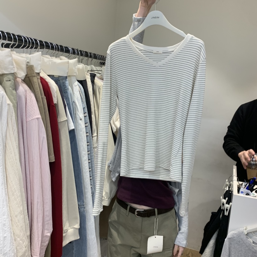 JINSIM韓國東大門直郵女裝新款時尚26春夏職業推薦長袖T恤JINSIM長袖T恤圖色1
