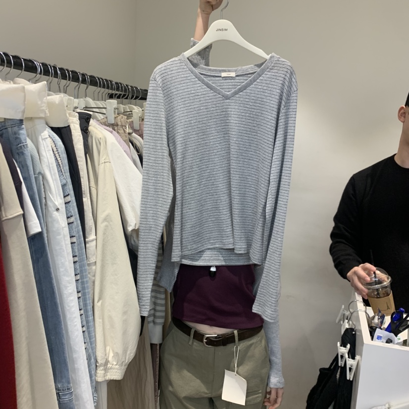 JINSIM韓國東大門直郵女裝新款時尚26春夏職業推薦長袖T恤JINSIM長袖T恤圖色3