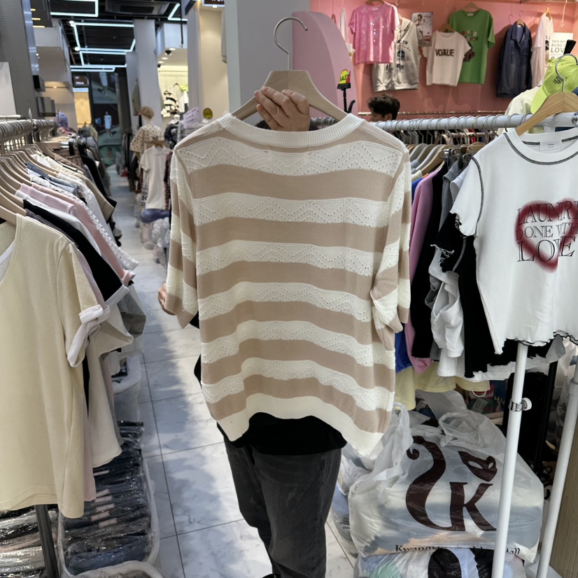 BLOOM韓國代購女士新品26春夏熱賣休閑時尚人氣針織衫條紋BLOOM-Q針織衫