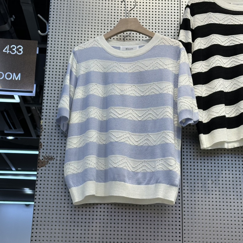BLOOM韓國代購女士新品26春夏熱賣休閑時尚人氣針織衫條紋BLOOM-Q針織衫圖色2