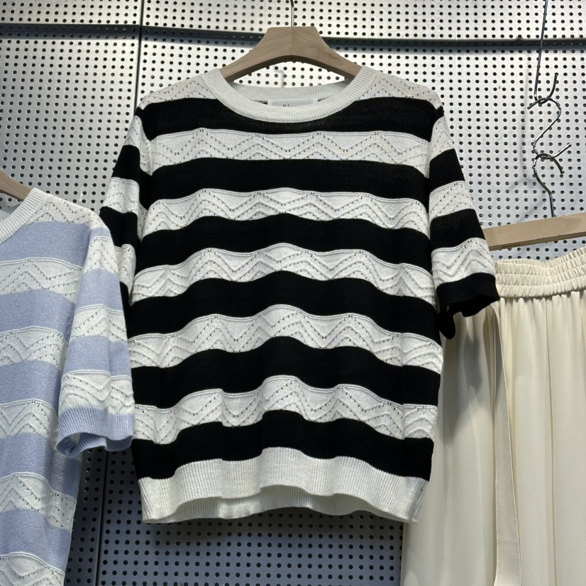 BLOOM韓國代購女士新品26春夏熱賣休閑時尚人氣針織衫條紋BLOOM-Q針織衫圖色3