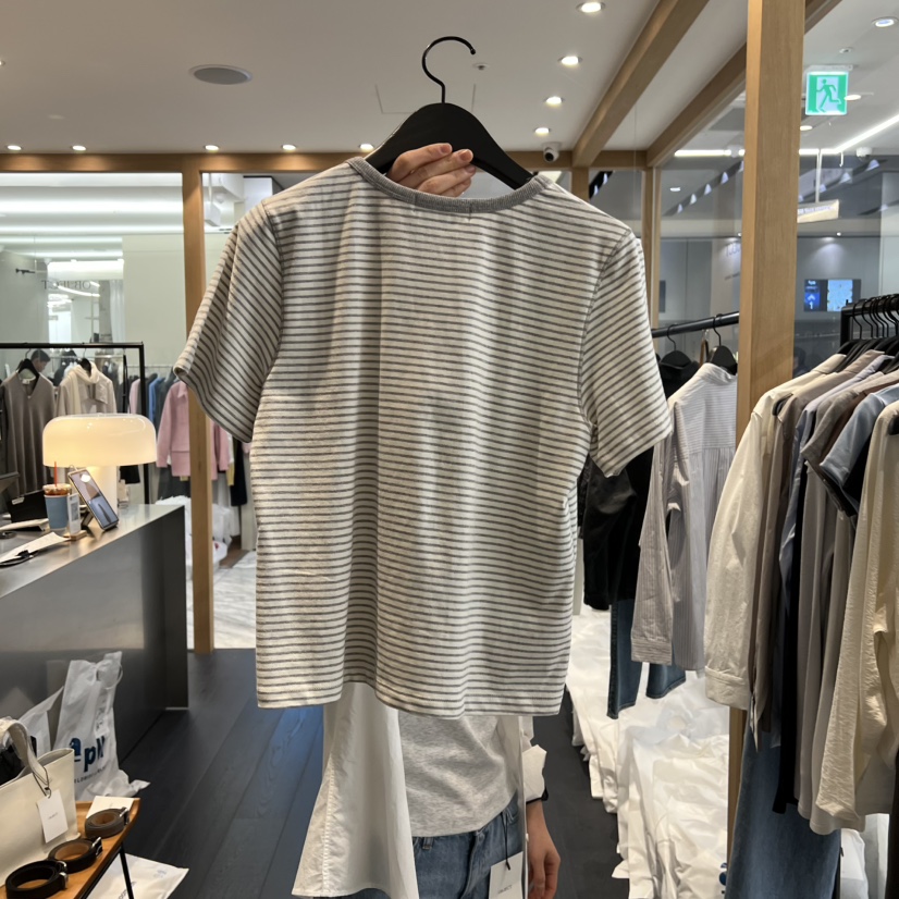 OBJECT韓國東大門直郵女士新款人氣休閑26春夏職業T恤條紋OBJECTT恤