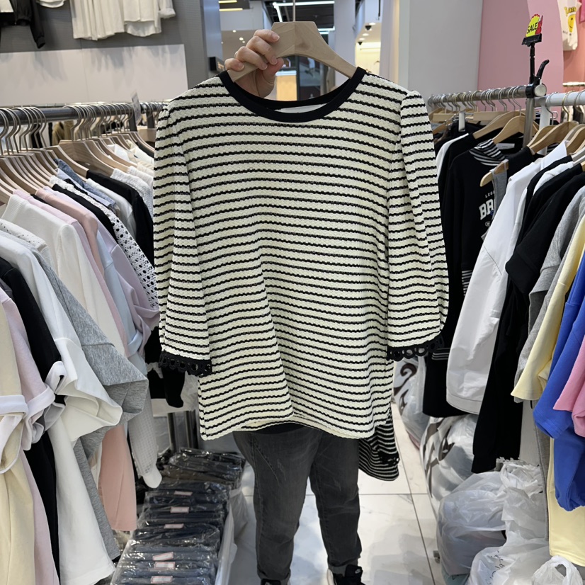 BLOOM韓國東大門直郵女士新品休閑26春夏熱賣職業T恤條紋BLOOM-QT恤圖色1