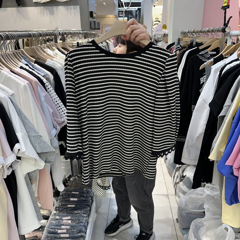 BLOOM韓國東大門直郵女士新品休閑26春夏熱賣職業T恤條紋BLOOM-QT恤圖色2