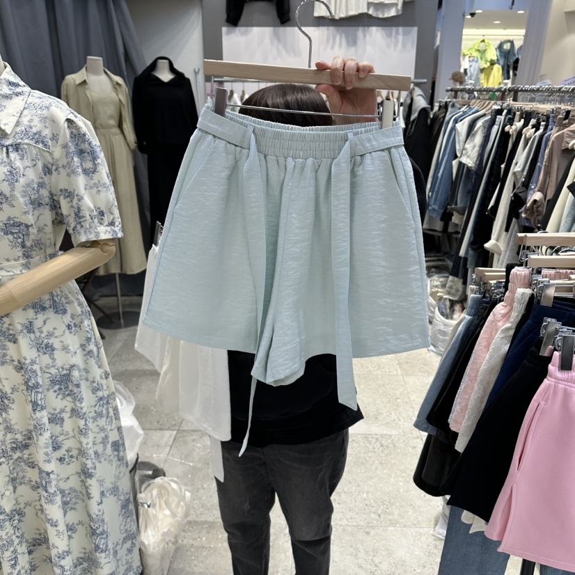 BLOOM韓國東大門直郵女士新品時尚人氣推薦短褲含腰帶亞麻BLOOM-Q短褲圖色2