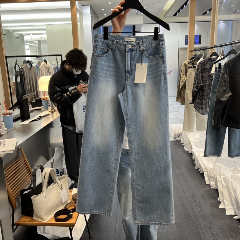 OBJECT韓國東大門代購女士新品時尚人氣職業休閑推薦牛仔褲OBJECT牛仔褲圖色1