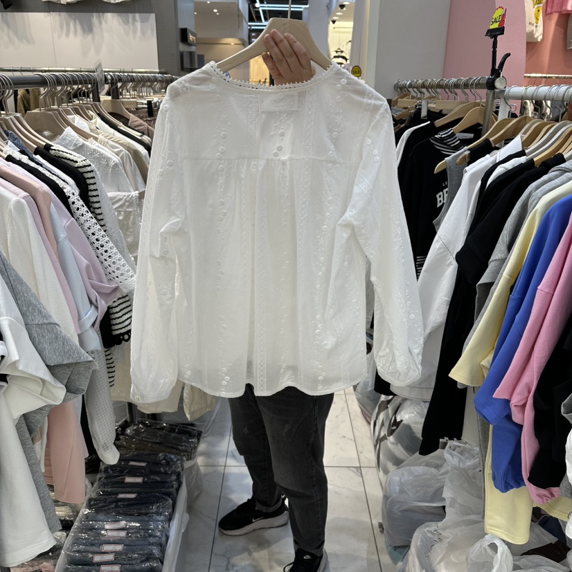 BLOOM韓國東大門直郵女士新品推薦休閑人氣襯衫蕾絲衫刺繡BLOOM-Q襯衫/蕾絲衫