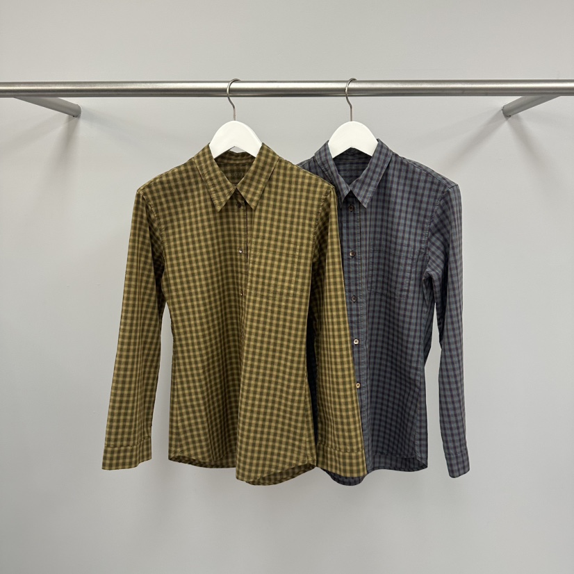 WATER/RIVER韓國東大門代購女裝新款休閑襯衫蕾絲衫修身格子WATER/RIVER襯衫/蕾絲衫