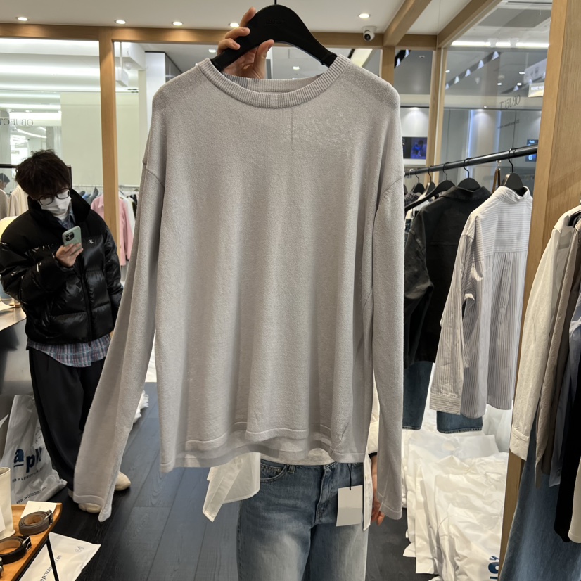 OBJECT韓國東大門代購女裝新款熱賣推薦人氣26春夏長袖T恤圓領OBJECT長袖T恤圖色3