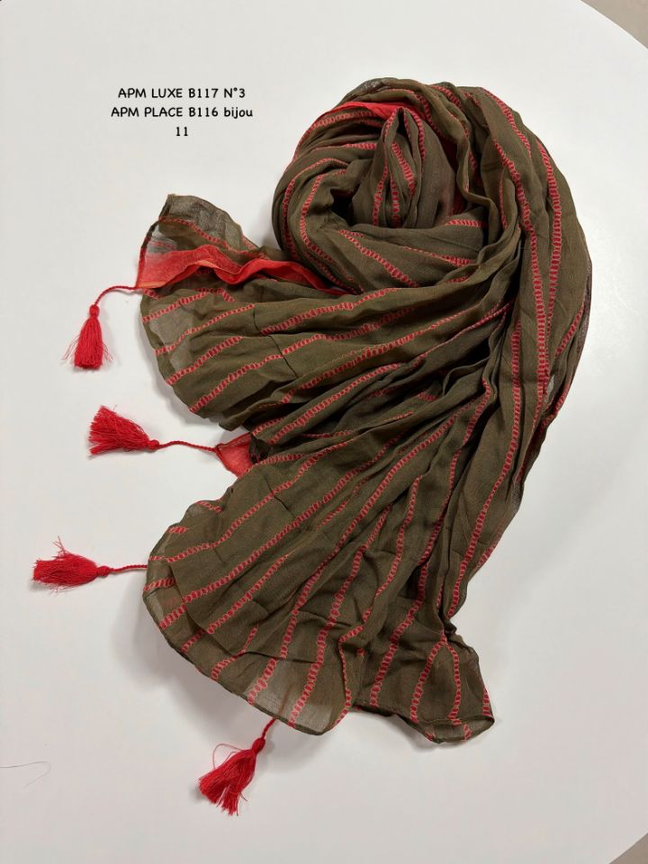 N3東大門實拍女裝新品推薦職業26春夏真品圍巾披肩流蘇褶皺N3圍巾/披肩圖色1