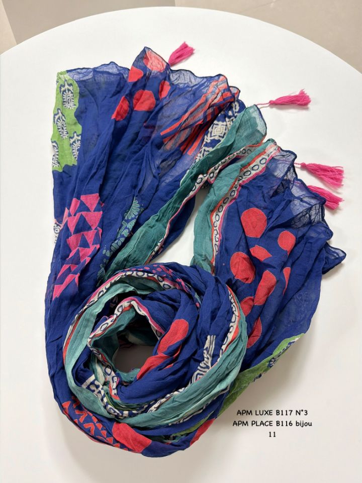 N3韓國直郵女士新款推薦26春夏職業人氣圍巾披肩流蘇褶皺N3圍巾/披肩圖色1