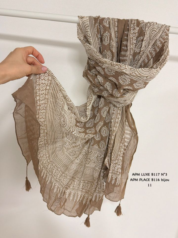 N3東大門實拍女裝新品時尚26春夏真品職業圍巾披肩流蘇褶皺N3圍巾/披肩圖色1