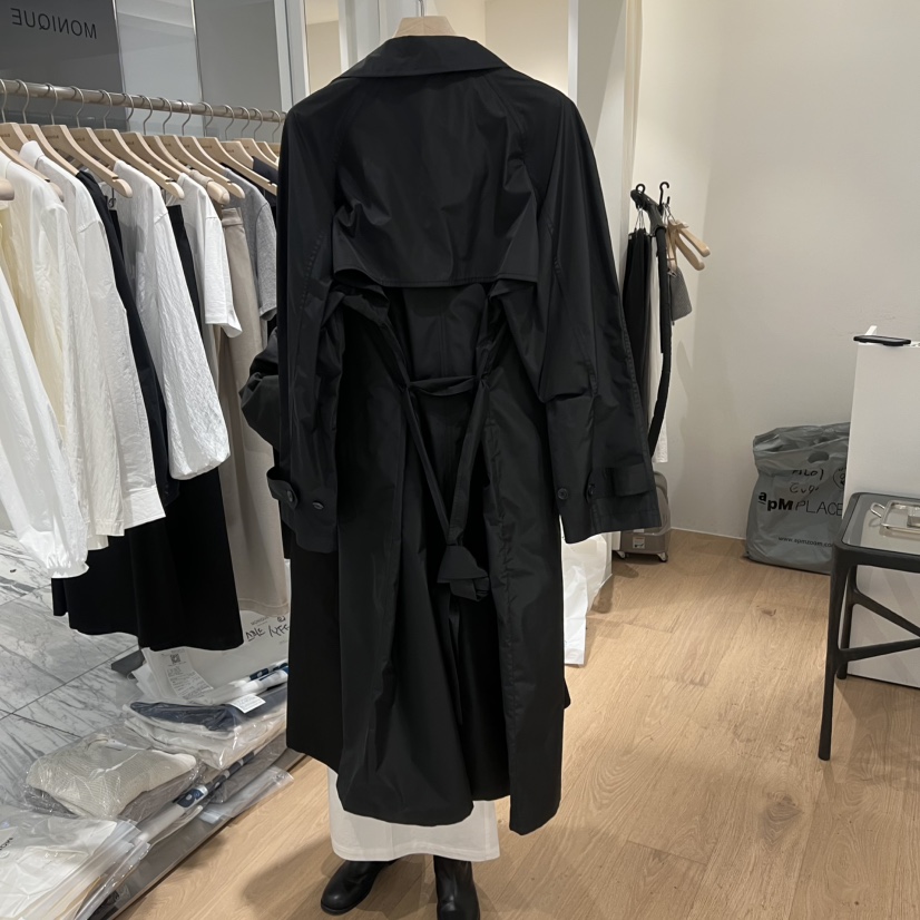 MONIQUE東大門代購女裝新品職業推薦人氣時尚長款風衣含腰帶MONIQUE長款風衣