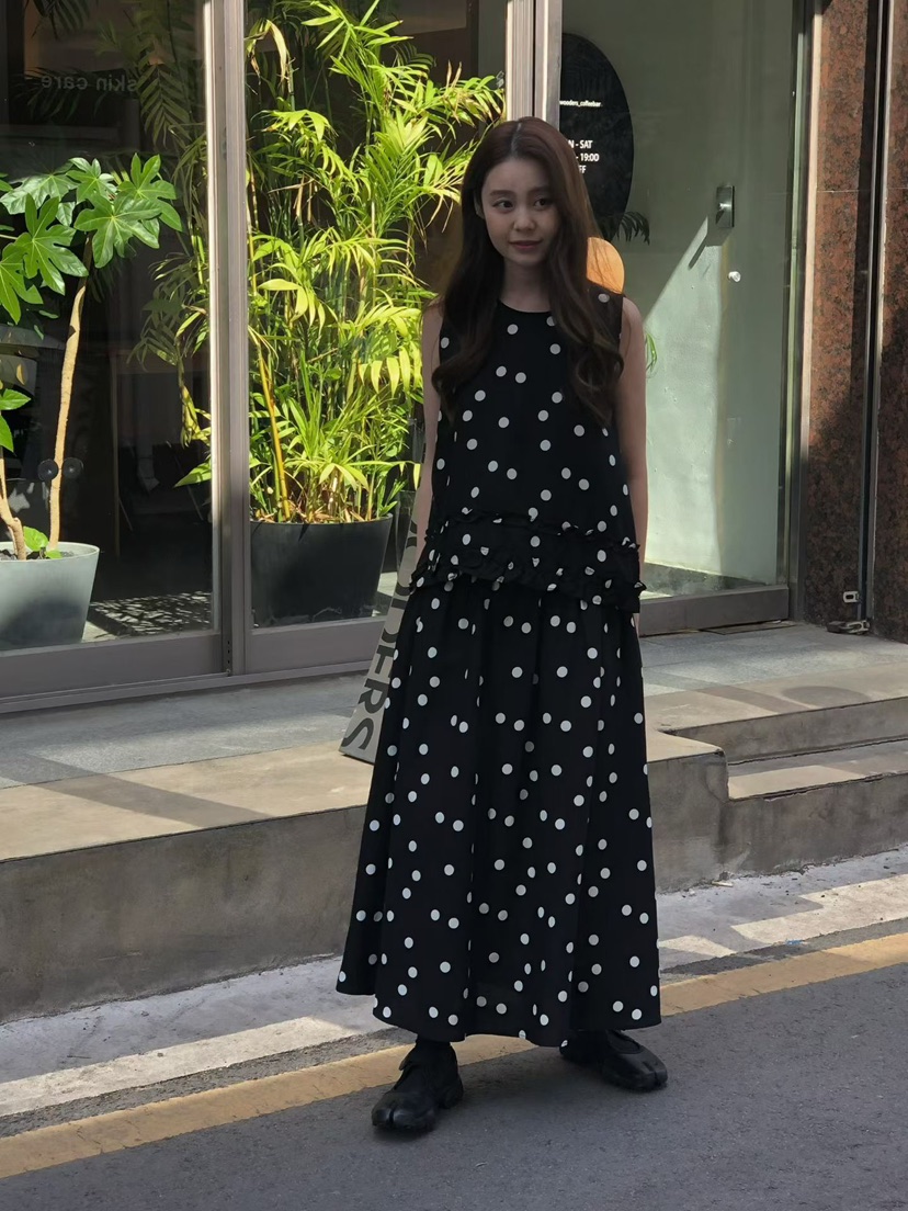 ONDO-P韓國直郵實拍女士新款職業熱賣休閑推薦時尚長裙褶皺ONDO-P長裙