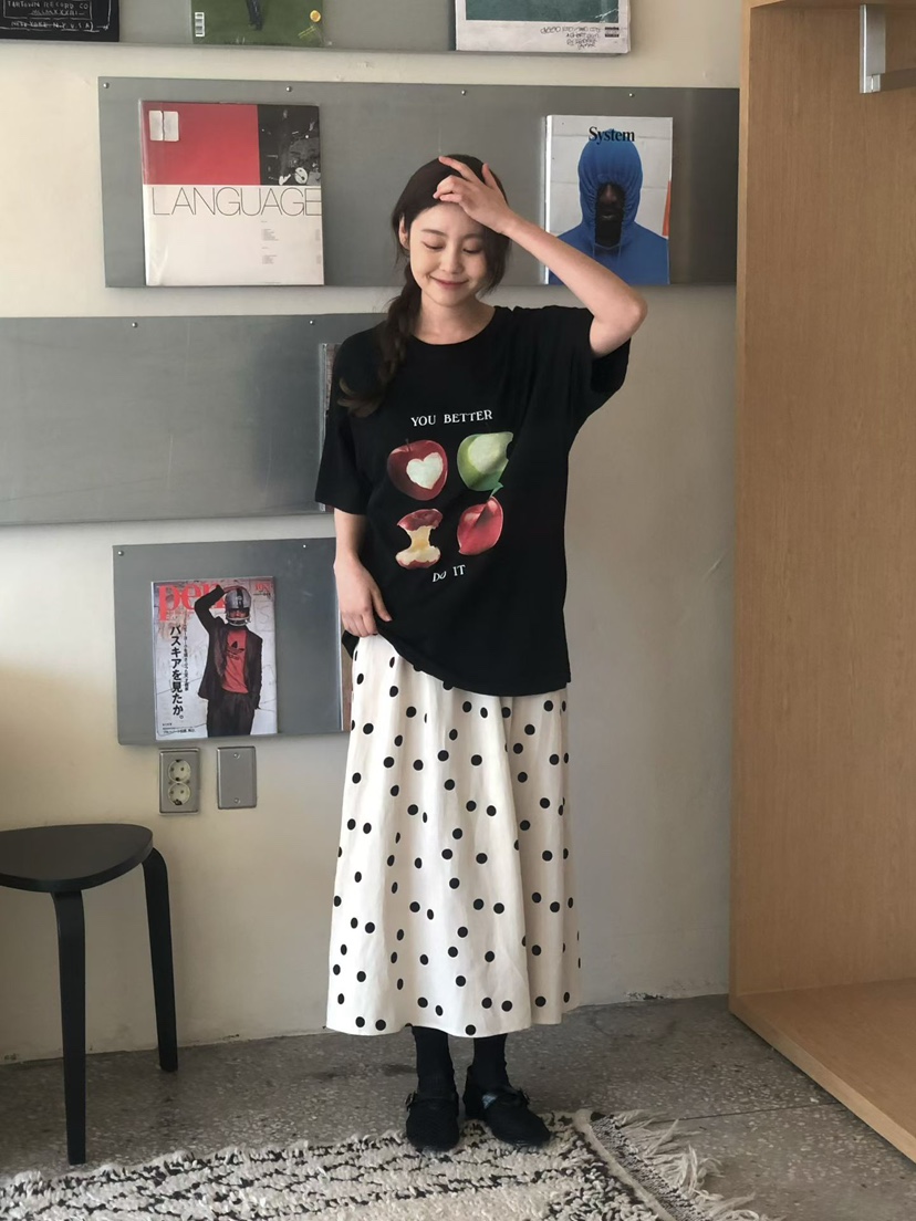 ONDO-P韓國直郵實拍女士新款職業熱賣休閑推薦時尚長裙褶皺ONDO-P長裙